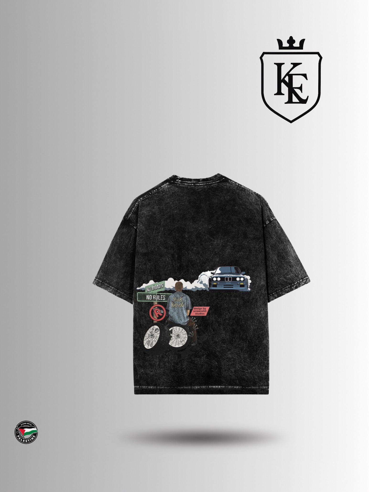 Exclusive acid washed drop shoulder
